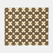 Couverture Polaire Motif floral rétro avec marron et beige (Devant (Horizontal))