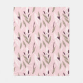 Couverture Polaire Motif floral rétro rouge violet rose (Devant)