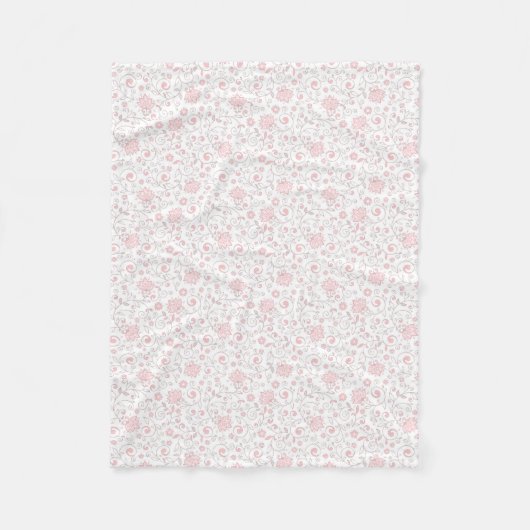 Couverture Polaire Motif floral rose-clair élégant (Devant)