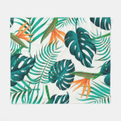 Couverture Polaire Motif floral sans couture avec feuilles. dos tropi (Devant (Horizontal))