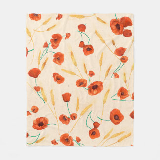Couverture Polaire Motif floral sauvage sans couture sur un arrière -