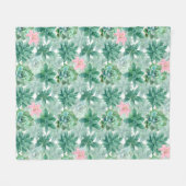 Couverture Polaire Motif floral succulent de lys roses (Devant (Horizontal))