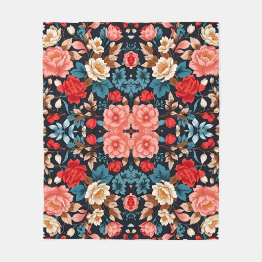 Couverture Polaire Motif floral transparent Design élégant et intempo (Devant)