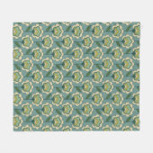 Couverture Polaire Motif floral turquoise et jaune (Devant (Horizontal))