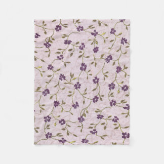 Couverture Polaire Motif floral vert pourpre rose vintage