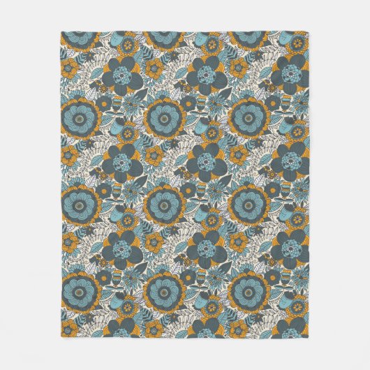 Couverture Polaire Motif floral vintage (Devant)