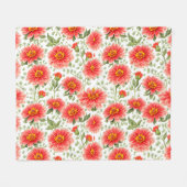 Couverture Polaire Motif floral Zinnia Fleurs (Devant (Horizontal))