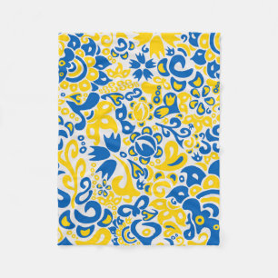 Couverture Polaire Motif folklorique aux couleurs du drapeau ukrainie
