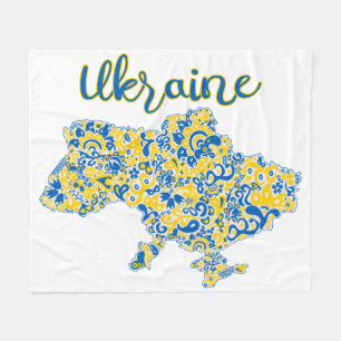 Couverture Polaire Motif folklorique et typographie ukrainienne
