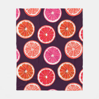 Couverture Polaire Motif foncé Citrus peint à la main