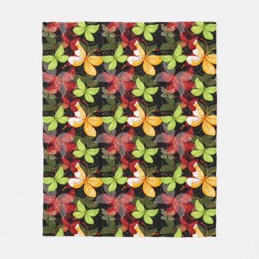 Couverture Polaire Motif foncé d'automne (Devant)