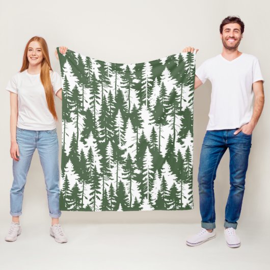 Couverture Polaire Motif forestier (En situation)