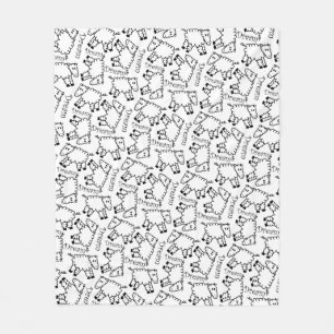 Couverture Polaire Motif fou de griffonnage de rêve de moutons