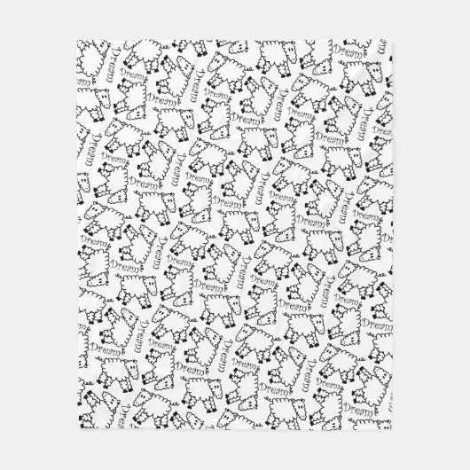 Couverture Polaire Motif fou de griffonnage de rêve de moutons (Devant)