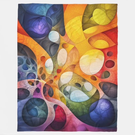 Couverture Polaire Motif fractal psychédélique (Devant)