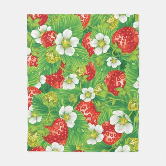 Couverture Polaire Motif fraise (Devant)