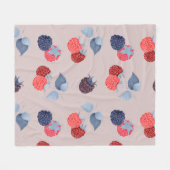 Couverture Polaire Motif fraise avec framboises et blackberri (Devant (Horizontal))