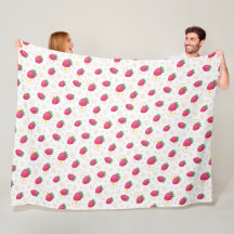 Motif fraise rose rouge Fleurs mignonnes