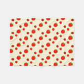 Couverture Polaire Motif fraise rouge sur rose pâle (Devant (Horizontal))