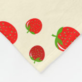 Couverture Polaire Motif fraise rouge sur rose pâle (Coin)