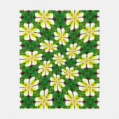 Couverture Polaire Motif frangipanier jaune (Devant)