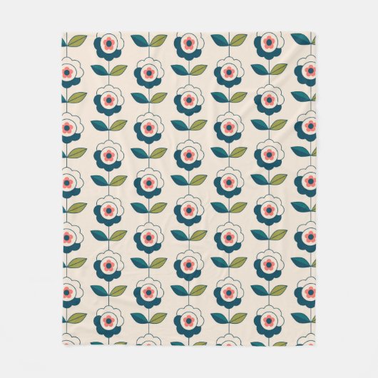 Couverture Polaire Motif Fun Jardin Retro (Devant)