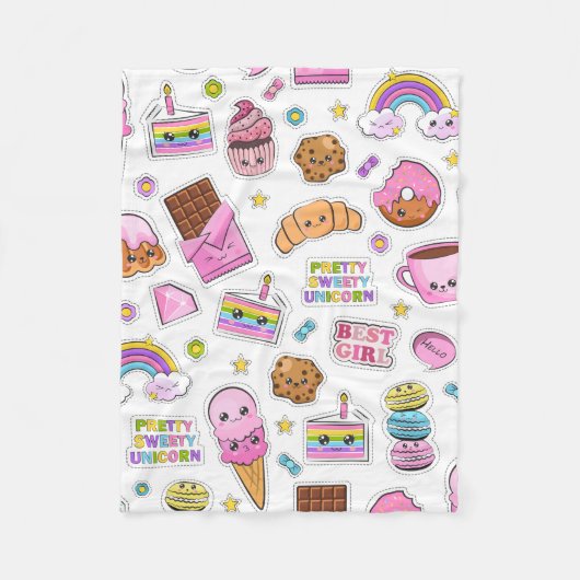 Couverture Polaire Motif Funny Unicorn Magique Arc-en-ciel mou (Devant)