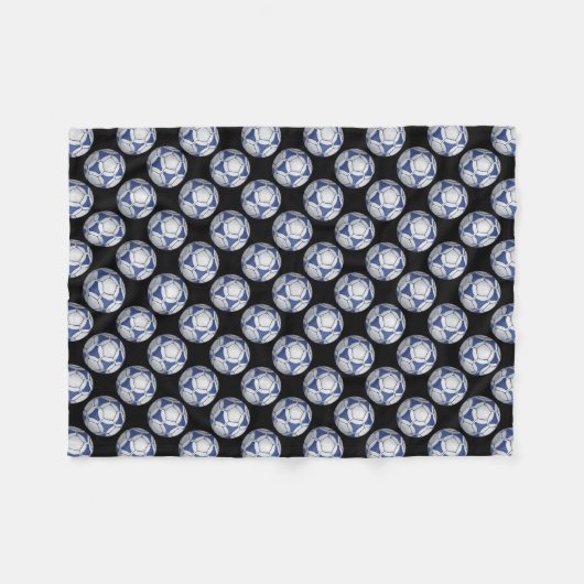 Couverture Polaire Motif Futbal bleu et blanc (Devant (Horizontal))