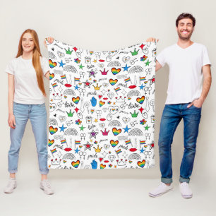 Couverture Polaire Motif Gay pride Doodle
