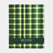 Couverture Polaire Motif géométrique à maille verte (Devant)