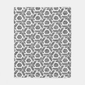 Couverture Polaire Motif géométrique à points blancs en noir (Devant)