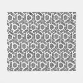 Couverture Polaire Motif géométrique à points blancs en noir (Devant (Horizontal))
