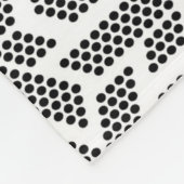 Couverture Polaire Motif géométrique à points blancs en noir (Coin)