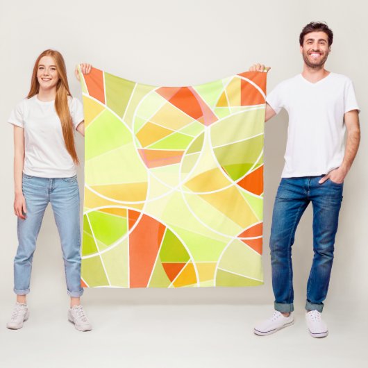 Couverture Polaire motif géométrique Abstrait (En situation)