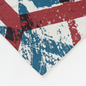 Couverture Polaire Motif géométrique abstrait en bl rouge plat (Coin)