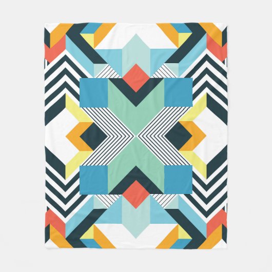 Couverture Polaire Motif géométrique Abstrait moderne. (Devant)