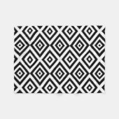 Couverture Polaire Motif géométrique abstrait - noir et blanc. (Devant (Horizontal))