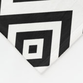 Couverture Polaire Motif géométrique abstrait - noir et blanc. (Coin)