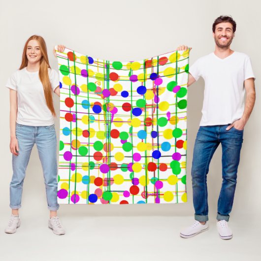 Couverture Polaire Motif géométrique aléatoire (En situation)