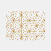 Couverture Polaire Motif géométrique Art déco blanc et or (Devant (Horizontal))