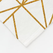 Couverture Polaire Motif géométrique Art déco blanc et or (Coin)