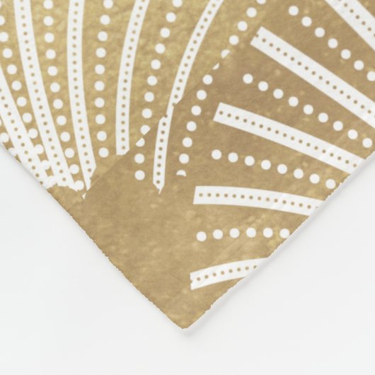 Couverture Polaire Motif géométrique Art déco en or & blanc (Coin)