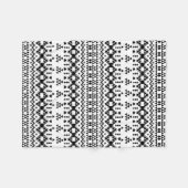 Couverture Polaire Motif géométrique Aztec noir et blanc (Devant (Horizontal))