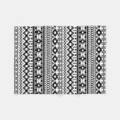 Couverture Polaire Motif géométrique Aztec noir et blanc (Devant (Horizontal))