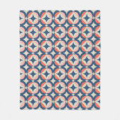 Couverture Polaire Motif géométrique bleu et de corail (Devant)