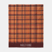 Couverture Polaire Motif géométrique Brown orange plaqué automatique (Devant)