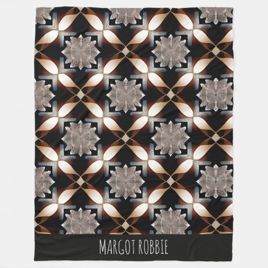 Couverture Polaire Motif géométrique Brown traditionnel marocain (Devant)