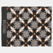 Couverture Polaire Motif géométrique Brown traditionnel marocain (Devant (Horizontal))