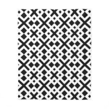 Motif géométrique Carré Croix blanche noire Plus