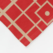 Couverture Polaire Motif géométrique chinois traditionnel rouge et or (Coin)